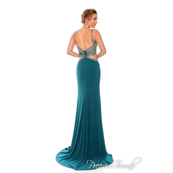 Precious Formals Overskirt Prom Dress L53003 Teal - Picture 2 of 6